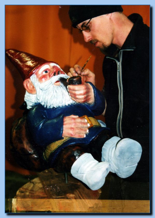 2-11-smoking gnome on bird house in progress-archive